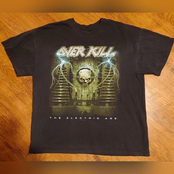 OVERKILL The Electric Age 2012 album cover Thrash Heavy Metal Band Tour Shirt 🤘 - Picture 1 of 3